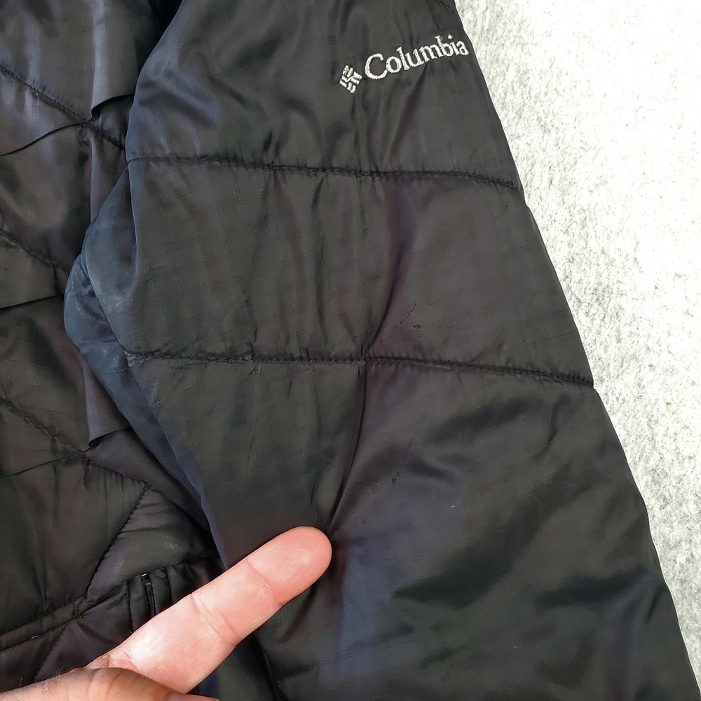Columbia Jacket Womens‎ Large Black Omni-Heat Interchange Puffer Fleece Collar - Picture 4 of 14